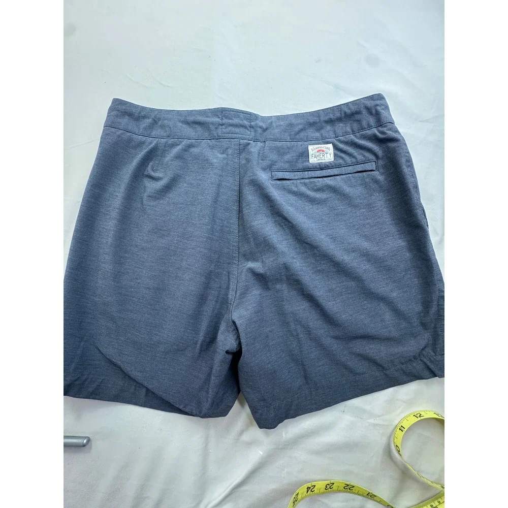 Faherty All Day Shorts Mens 31 Charcoal Gray Heather Hybrid Stretch athletic